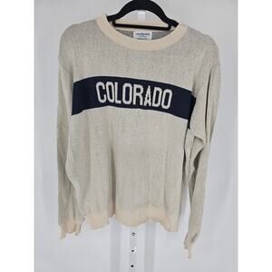 Town Pride womens Sz XL Crew Neck Sweater COLORADO Cream Knit